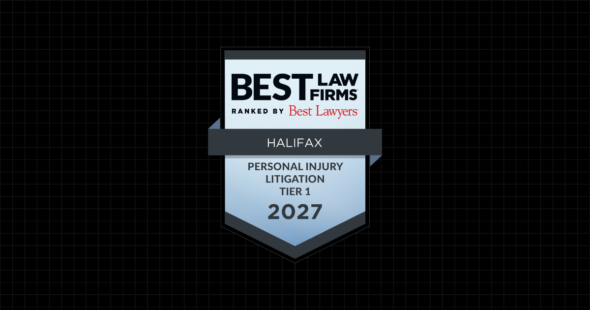 Best Law Firms 2027 badge for Halifax in Personal Injury Litigation, Tier 1, by Best Lawyers.